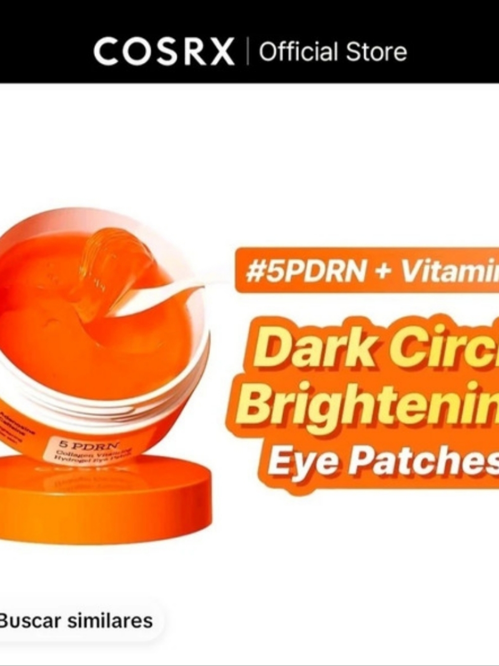 COSRX The 5 PDRN Collagen Vitalizing Hydrogel Eye Patch Orange NWT